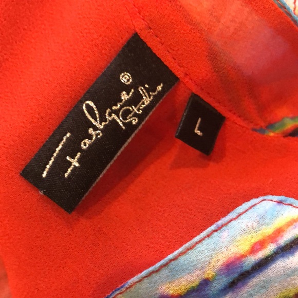 🐠Fashque Studio pullover bathing suit sheer long v-neck buttoned coverup - Picture 6 of 8